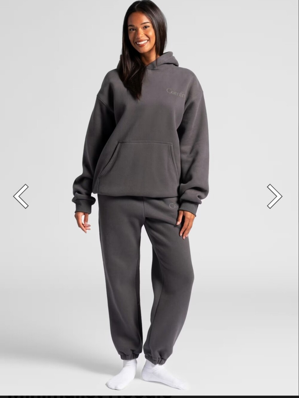 Comfrt Light Grey/green Hoodie and Sweatpants Set Worn Once!! - Picture 3 of 4